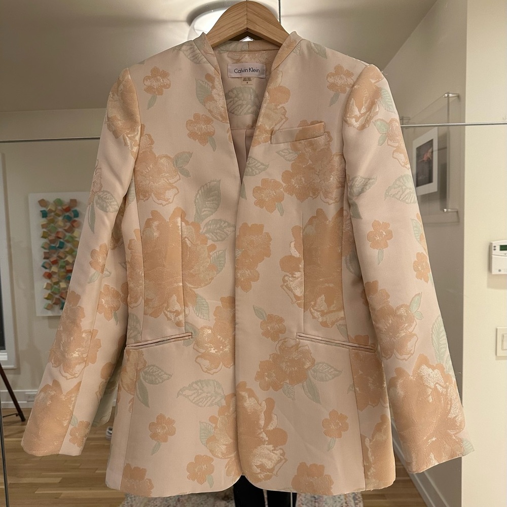 Calvin Klein Blazer with Floral Detailing for both Modern & Vintage Looks!